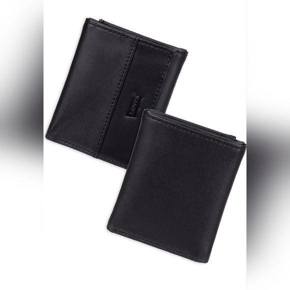 New Black Levi's Men's Trifold Sleek and Slim wallet - Picture 3 of 4